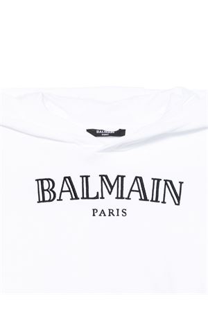 Felpa con cappuccio ricamata con logo BALMAIN PARIS KIDS | BW4P40Z1753100NE